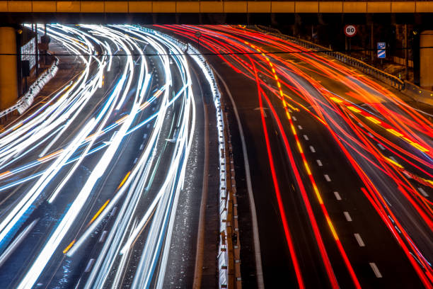 istock Car trails on the highway 1189568091