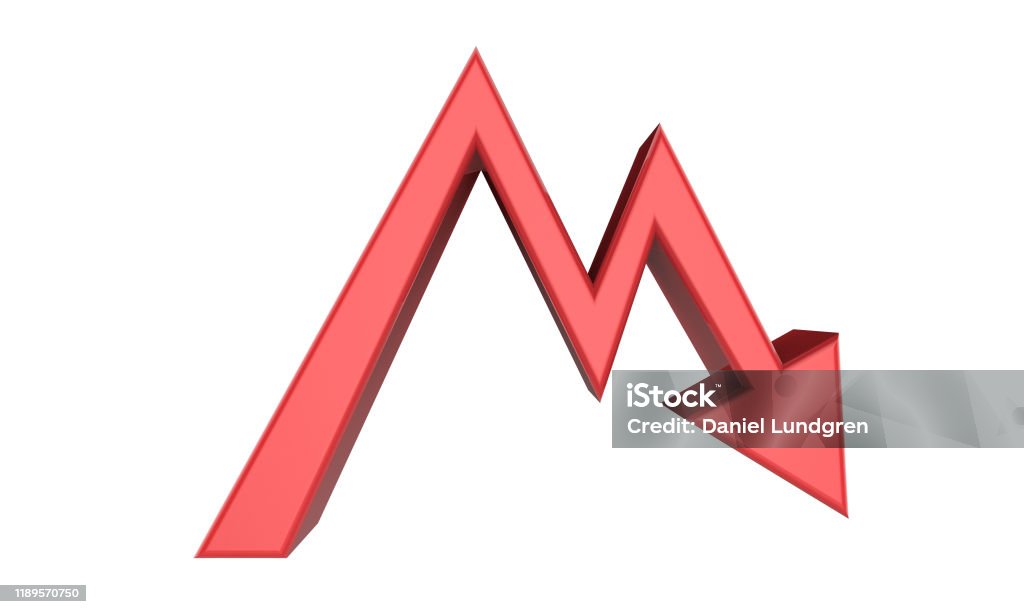 3d Illustration Of Percentage Decrease Sign Isolated On A White ...