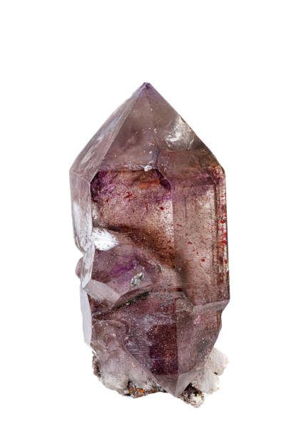 istock macro mineral stone Amethyst on smoky quartz on a white background 1189571678