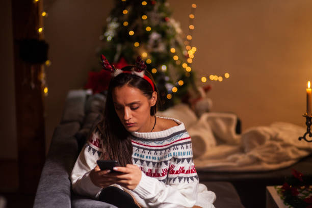 istock Christmas Time.Waiting at home alone. 1189573127