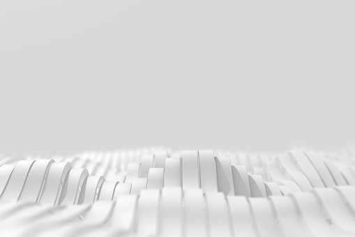 Geometric waves. Abstract white background.