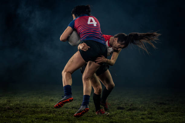 istock Rugby player tackling her opponent 1189578735