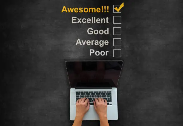 Photo of Customer service satisfaction survey on blackboard
