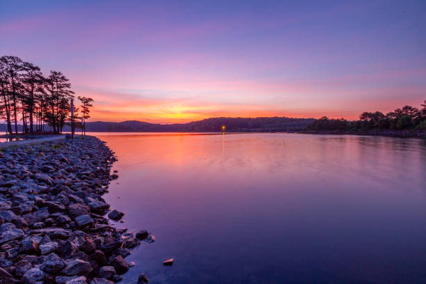 Sunrise over Georgia's Lake Allatoona stock photo