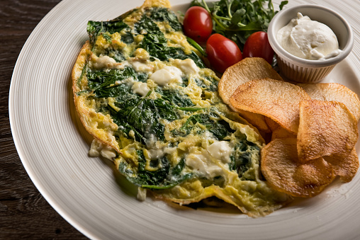 Scrambled eggs with spinach / Food photography (Click for more)