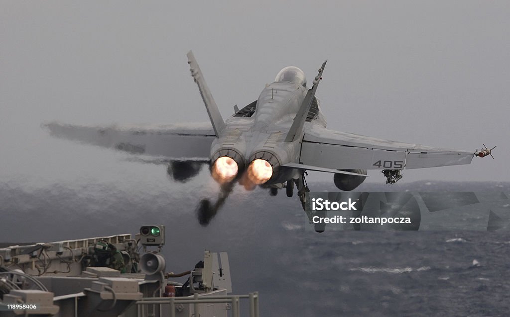F/18C Hornet Katapult Einführung - Lizenzfrei Jagdflugzeug Stock-Foto