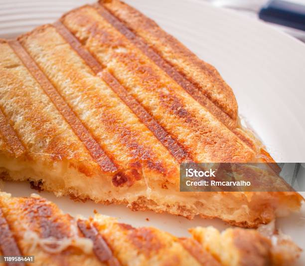 Photo Of A Grilled Hot Cheese Sandwich Typical Brazilian Snack Stock Photo - Download Image Now