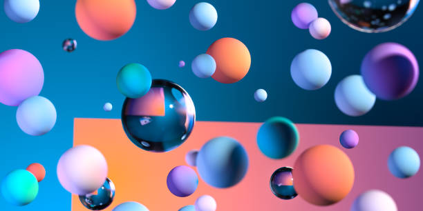 istock Multicolored transparent glossy and matte glass balls as abstract background. 3d rendering. 1189585924