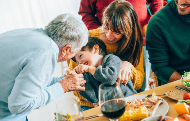 istock Three generation family on Christmas. 1189589504