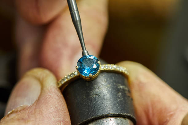 istock Jewelry production. The process of fixing stones 1189594643
