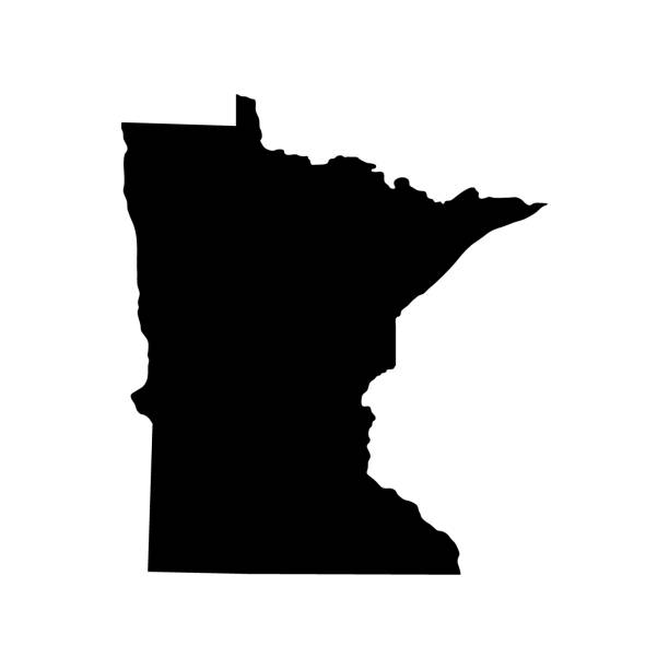 map of the U.S. state of Minnesota map of the U.S. state of Minnesota on white background minnesota stock illustrations