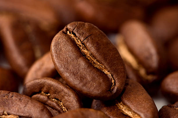 Macro coffee beans stock photo