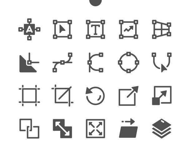 Design v1 UI Pixel Perfect Well-crafted Vector Solid Icons 48x48 Ready for 24x24 Grid for Web Graphics and Apps. Simple Minimal Pictogram Design v1 UI Pixel Perfect Well-crafted Vector Solid Icons 48x48 Ready for 24x24 Grid for Web Graphics and Apps. Simple Minimal Pictogram resize stock illustrations
