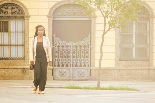 istock Black brazilian woman walking 1189602228