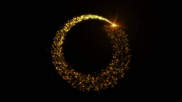 istock Sparkling Golden glitter frame in Luxury magic Christmas theme 1189609330