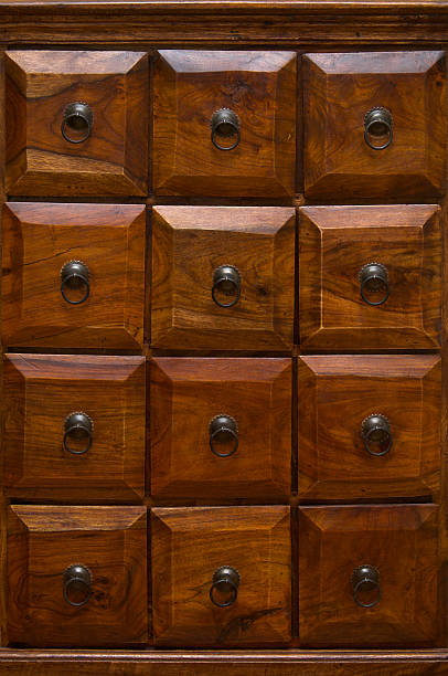 istock Set of 9 wood drawers 118960979