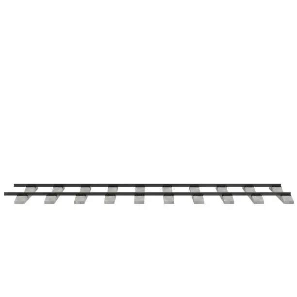 3D rendering illustration of a railway track