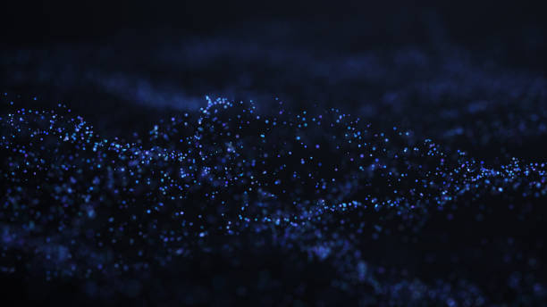 istock Blue particles glowing. Art illustration. Abstract background. 1189613972