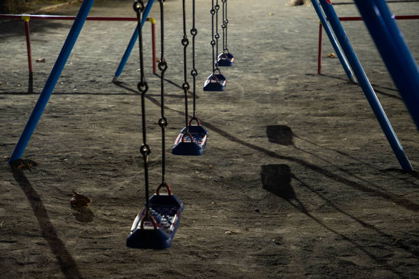 Shadow of child on  playground