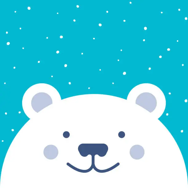 Vector illustration of Snow Holiday Winter Bear