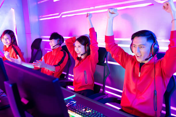 istock pro cyber sport gamers team 1189620436