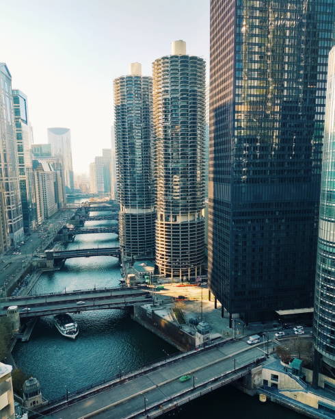 Chicago River stock photo