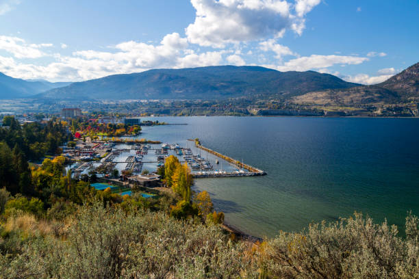 펜티턴 오칸간 호수 - okanagan penticton lake okanagan lake 뉴스 사진 이미지