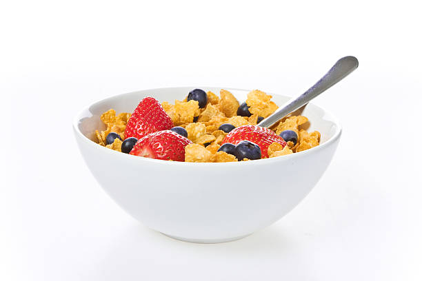 ciotola di cereali da colazione - scodella foto e immagini stock