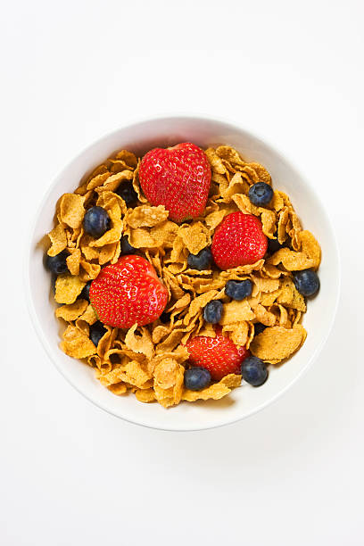 istock Close-up of cereal with strawberries and blueberries 118964848