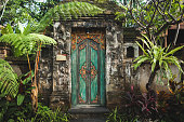 Traditional balinese handmade carved wooden door