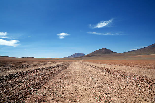 route de désert en bolivie - featureless photos et images de collection