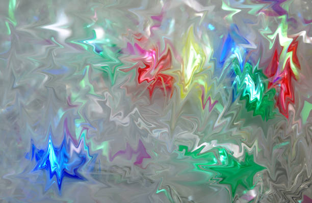 istock Awesome abstract Christmas multicolred  lights distorted by photographic effects on a very luminous bright grey background 1189653082