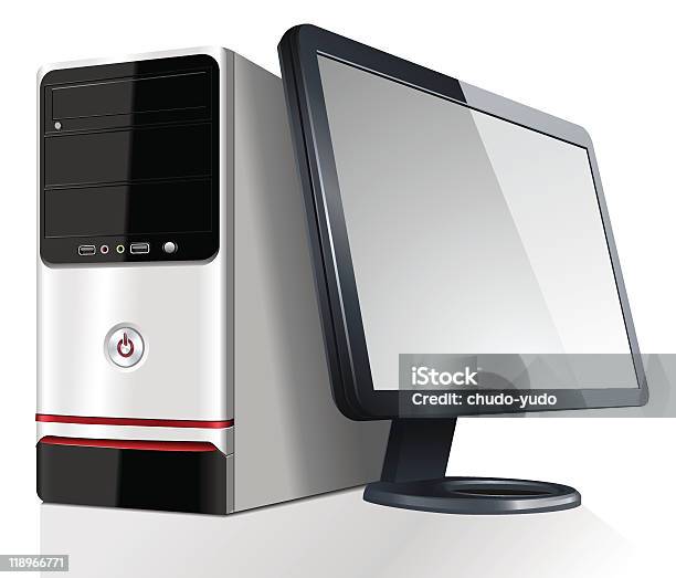 Desktop Pc Stock Illustration - Download Image Now - Computer, Tower, Black Color
