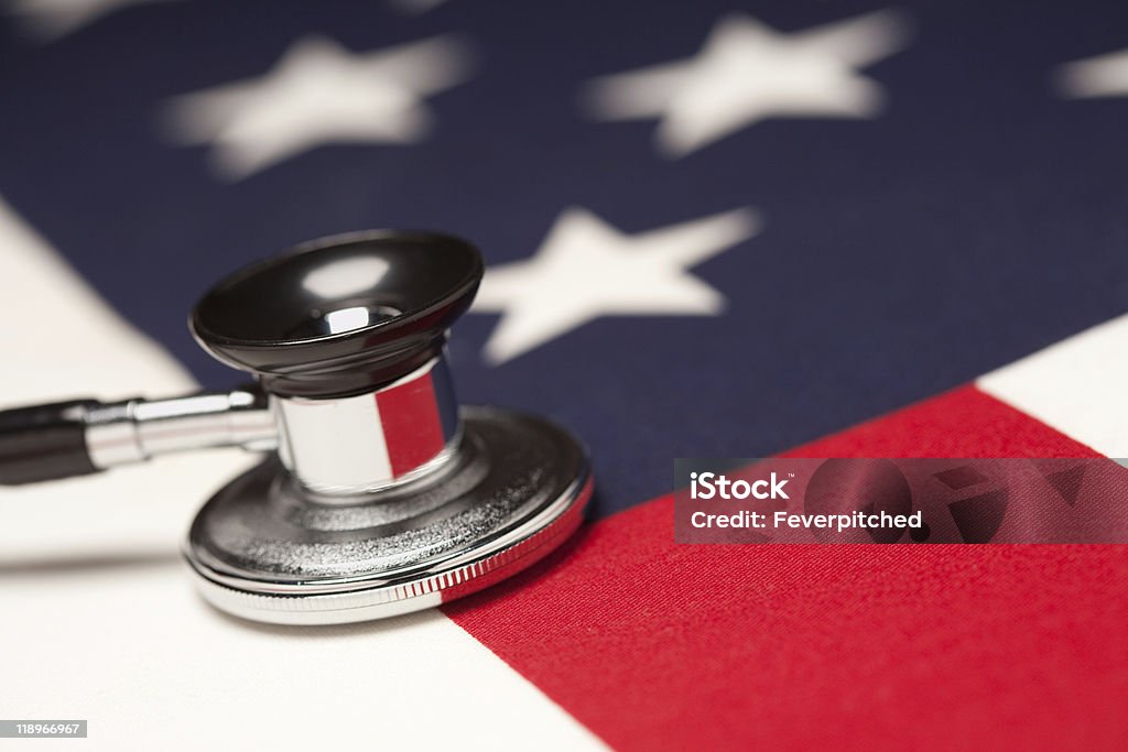 Stethoscope on American Flag  American Flag Stock Photo