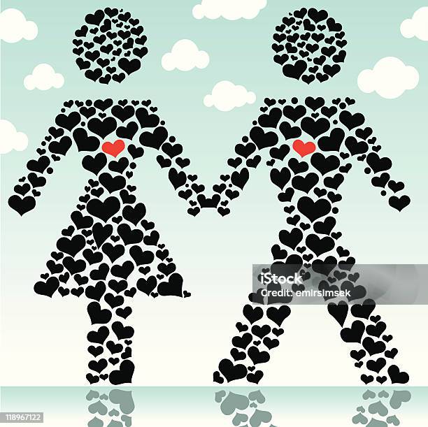 Couple In Love — стоковая векторная графика и другие изображения на тему Абстрактный - Абстрактный, Валентинка, Векторная графика