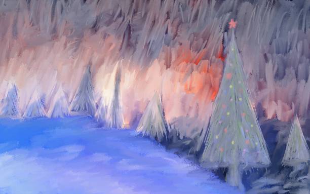 istock New Year's winter forest of Christmas trees. 1189684109