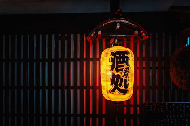 pontocho town in kyoto - japanese lantern imagens e fotografias de stock