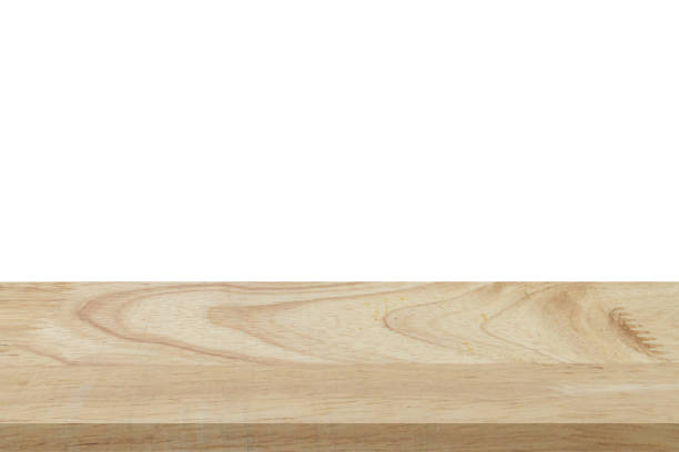 istock Empty wood table on isolate white background and display montage with copy space for product. 1189686609