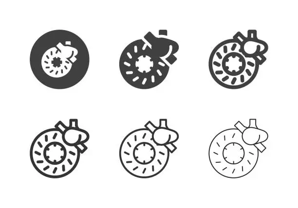 Vector illustration of Disc Brake Icons - Multi Series