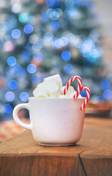 istock Christmas cocoa with marshmallows and candies. Selective focus. 1189694128