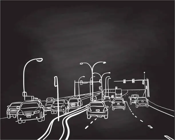 Vector illustration of Artery Road Chalkboard
