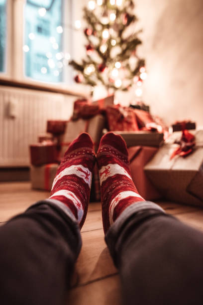 istock socks at christmas at home 1189697279