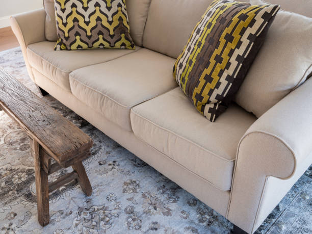 istock Neutral and earth tone living room interior 1189697342