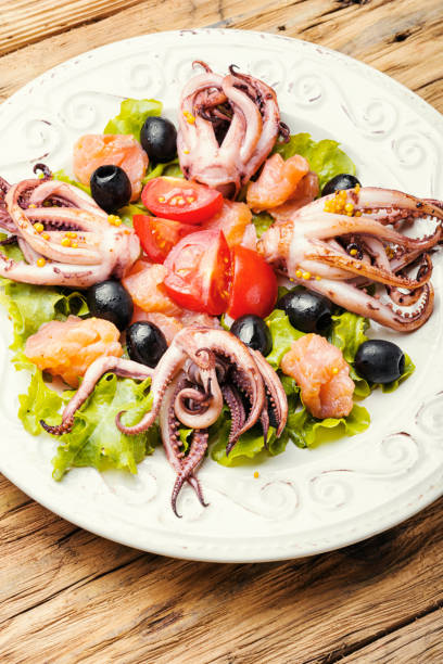 istock Salad with squid and seafood 1189700981
