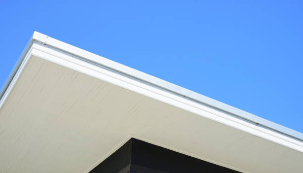 istock White modern roof on sky 1189703257