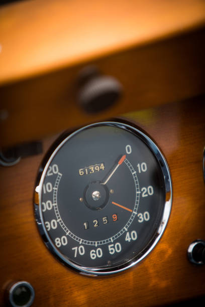 istock Speedometer on a vintage car's dashboard 1189703425
