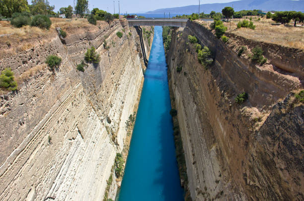 istock Bridge over Corinth Canal near Athens 1189703945