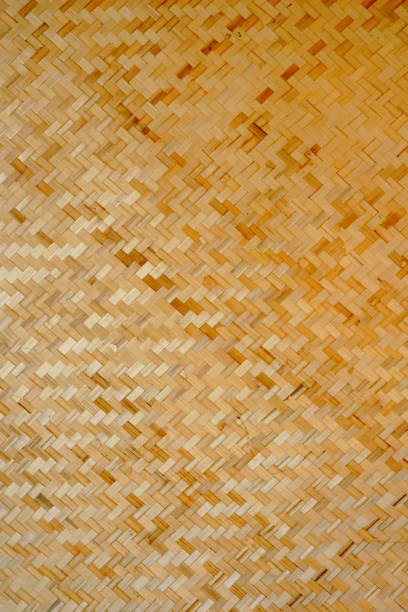 bamboo mat - woven wood textured place mat imagens e fotografias de stock