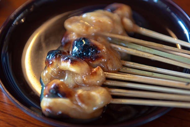 Aburimochi Aburimochi (grilled rice cakes) of Local specialty in Kyoto, Japan heian period stock pictures, royalty-free photos & images