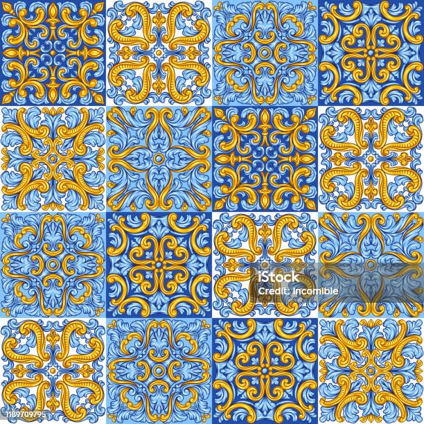 Portuguese Azulejo Ceramic Tile Pattern Stock Illustration Download portuguese-azulejo-ceramic-tile-pattern-stock-illustration-download